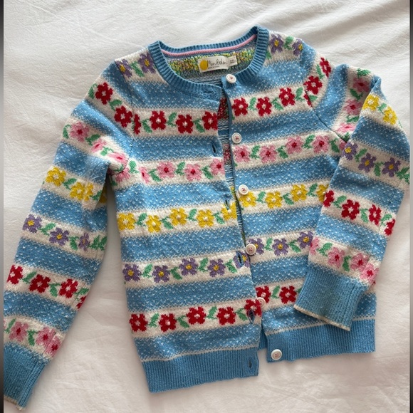 Mini Boden Other - Mini Boden Blue Floral Kids Cardigan